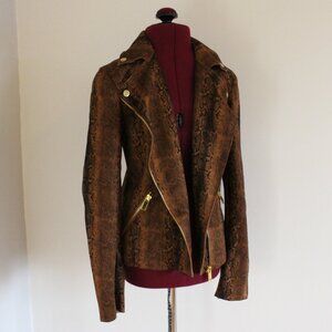 Philosophy Faux Suede Snake Skin Moto Jacket